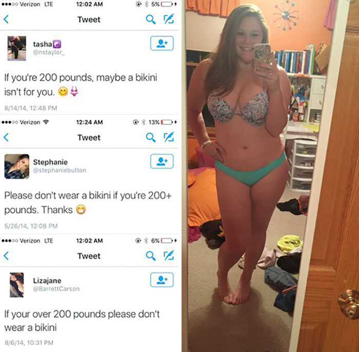 Garota de 90 kg dá resposta para gordofóbicos