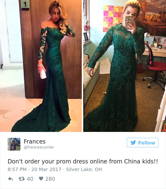 Essas mulheres decidiram comprar o vestido de formatura online. O problema é que eles não vieram do jeito que elas esperavam...