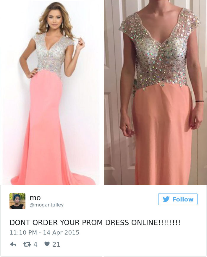 Essas mulheres decidiram comprar o vestido de formatura online. O problema é que eles não vieram do jeito que elas esperavam...