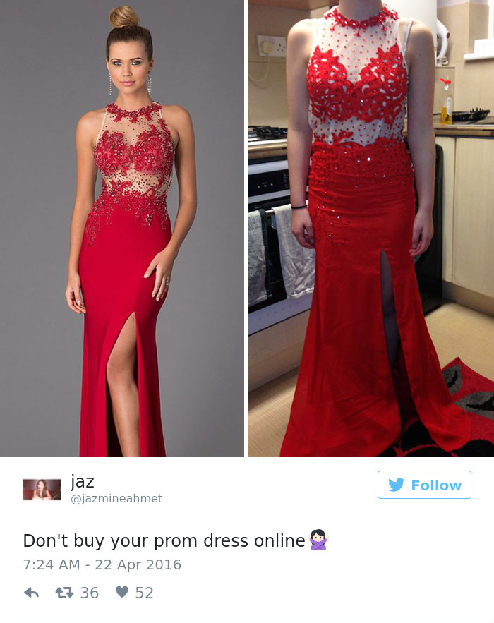Essas mulheres decidiram comprar o vestido de formatura online. O problema é que eles não vieram do jeito que elas esperavam...