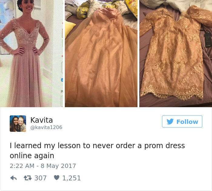 Essas mulheres decidiram comprar o vestido de formatura online. O problema é que eles não vieram do jeito que elas esperavam...