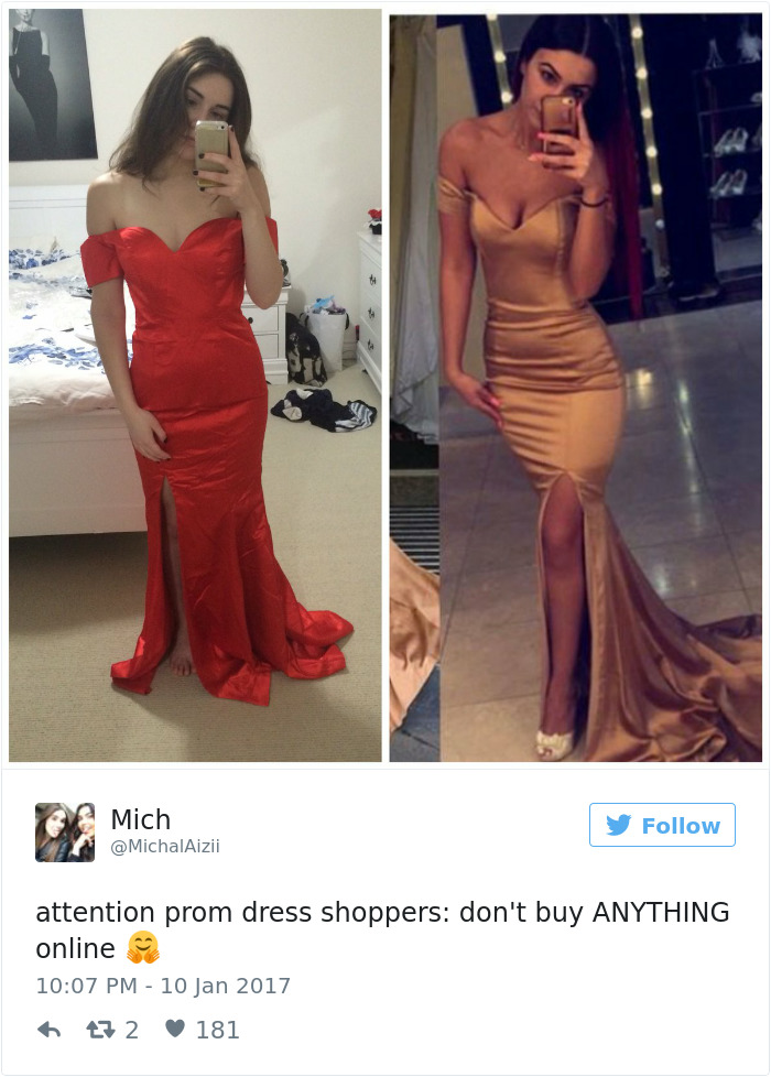 Essas mulheres decidiram comprar o vestido de formatura online. O problema é que eles não vieram do jeito que elas esperavam...