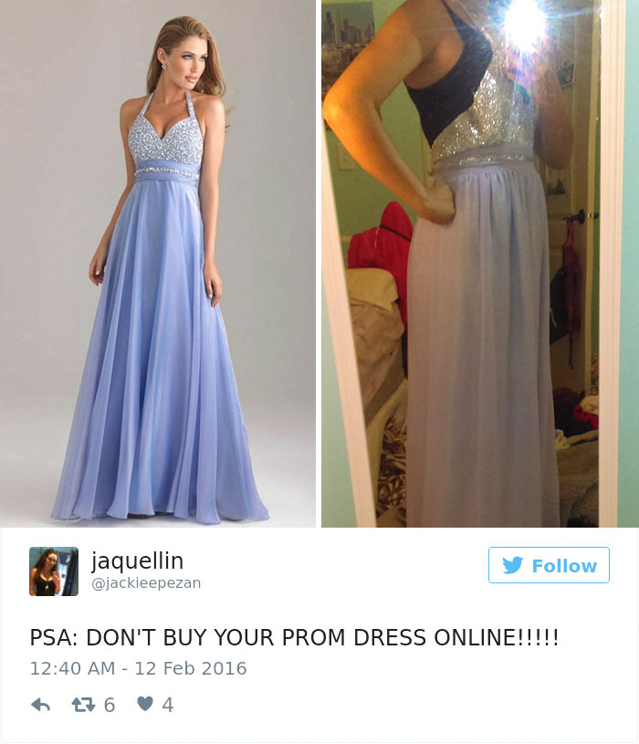 Essas mulheres decidiram comprar o vestido de formatura online. O problema é que eles não vieram do jeito que elas esperavam...