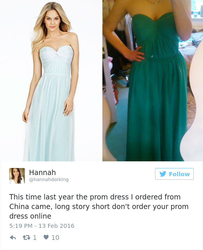 Essas mulheres decidiram comprar o vestido de formatura online. O problema é que eles não vieram do jeito que elas esperavam...
