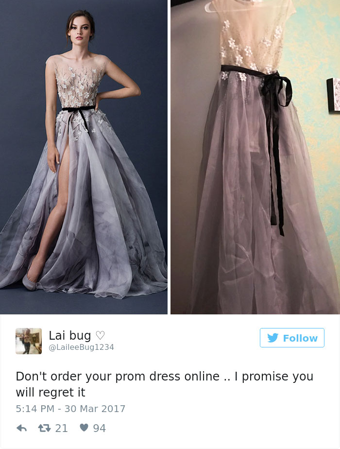 Essas mulheres decidiram comprar o vestido de formatura online. O problema é que eles não vieram do jeito que elas esperavam...