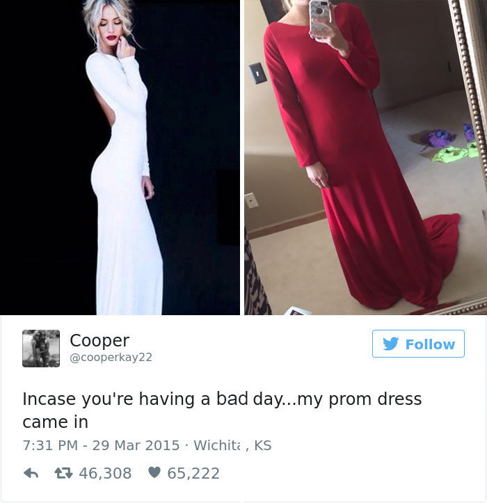 Essas mulheres decidiram comprar o vestido de formatura online. O problema é que eles não vieram do jeito que elas esperavam...