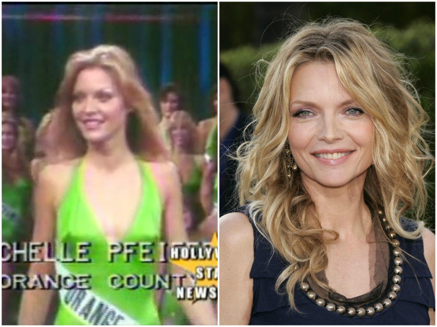 A atriz Michelle Pfeiffer venceu o concurso Miss Orange County, na Califórnia, em 1978