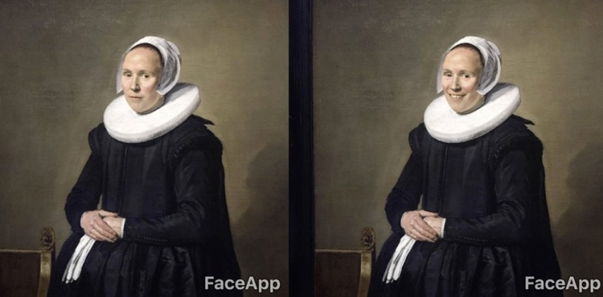 Com o aplicativo FaceApp, o ilutrador Olly Gibbs transformou algumas obras de arte expostas no museu Rijksmuseum, em Amsterdã.