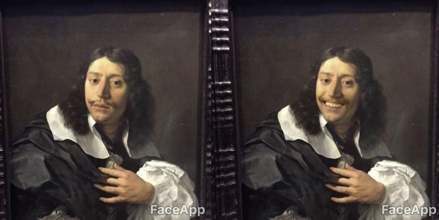 Com o aplicativo FaceApp, o ilutrador Olly Gibbs transformou algumas obras de arte expostas no museu Rijksmuseum, em Amsterdã.