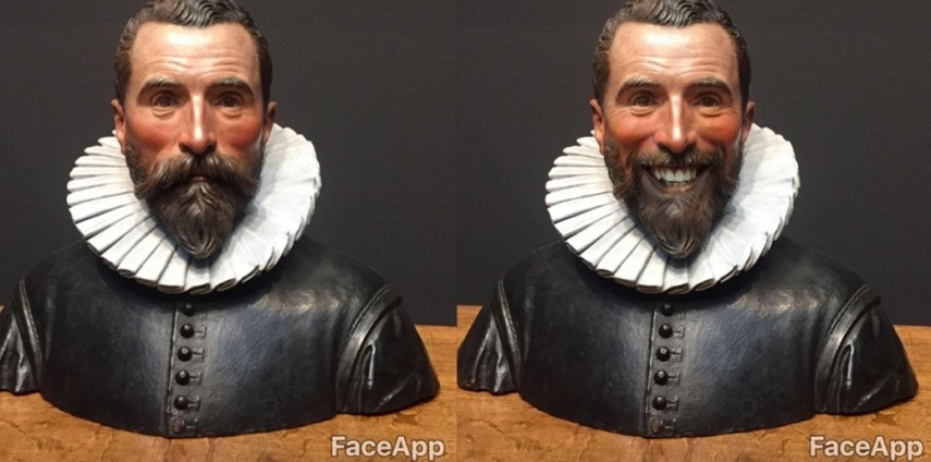Com o aplicativo FaceApp, o ilutrador Olly Gibbs transformou algumas obras de arte expostas no museu Rijksmuseum, em Amsterdã.