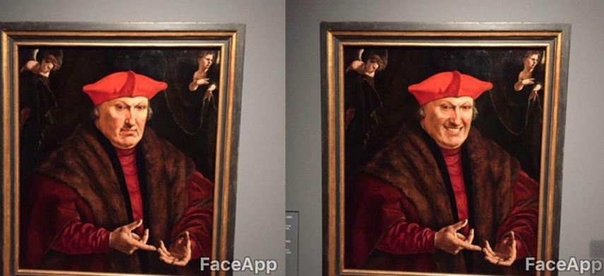 Com o aplicativo FaceApp, o ilutrador Olly Gibbs transformou algumas obras de arte expostas no museu Rijksmuseum, em Amsterdã.