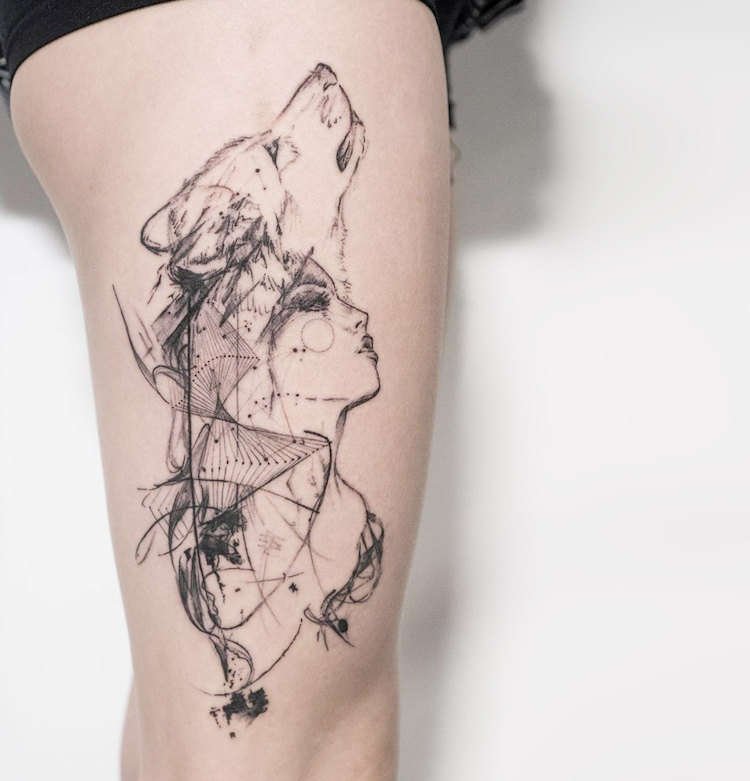 Tatuador londrino Mowgli cria desenhos abstratos e incríveis que mais parecem rascunhos. Curtiu?