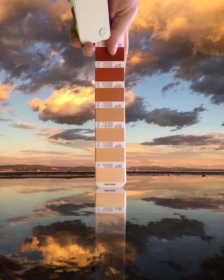 Designer combina perfeitamente cores da cartela Pantone com paisagens de vida real