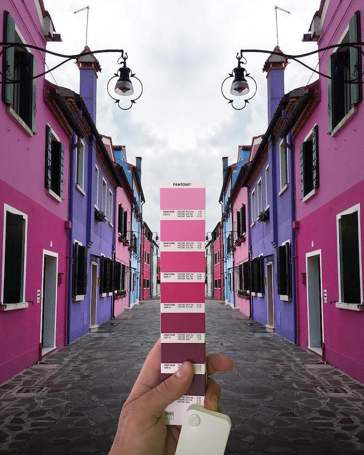 Designer combina perfeitamente cores da cartela Pantone com paisagens de vida real