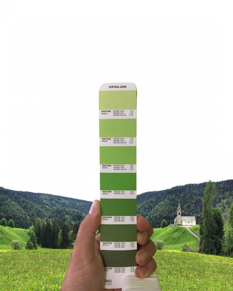 Designer combina perfeitamente cores da cartela Pantone com paisagens de vida real