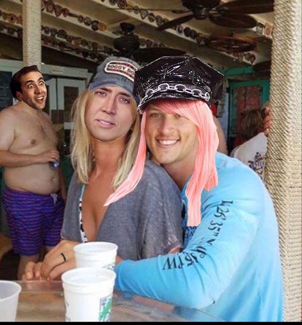 Casal pede Photoshop de homem sem camisa e vira meme