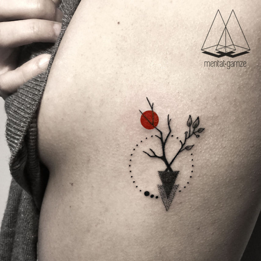 Artista cria tattoos incríveis com marca registrada: o círculo vermelho