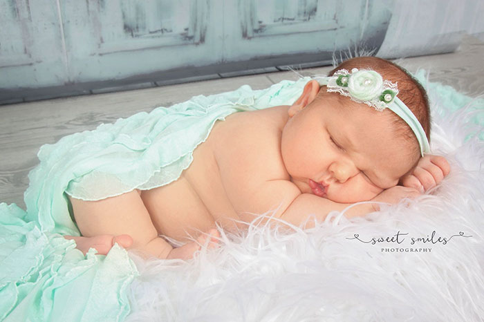 Carleigh, essa fofura de nenê, nasceu com quase 6 kg