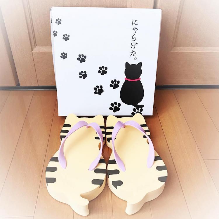 Inspirado na tradição japonesa, chinelo com formato de gato é nova moda