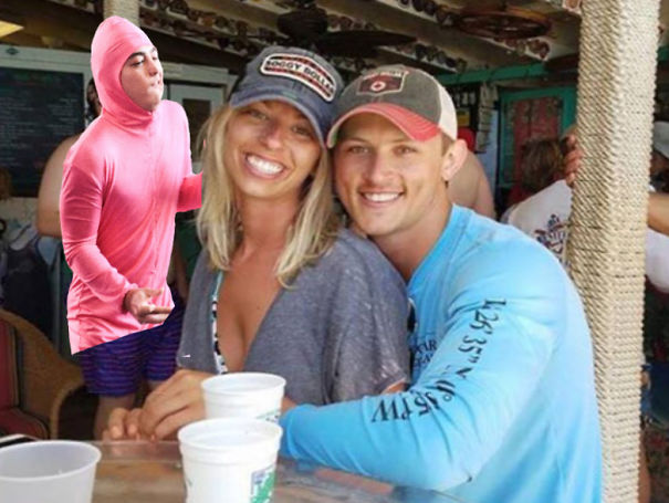 Casal pede Photoshop de homem sem camisa e vira meme