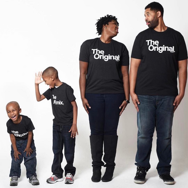 Camisetas para serem usadas em família