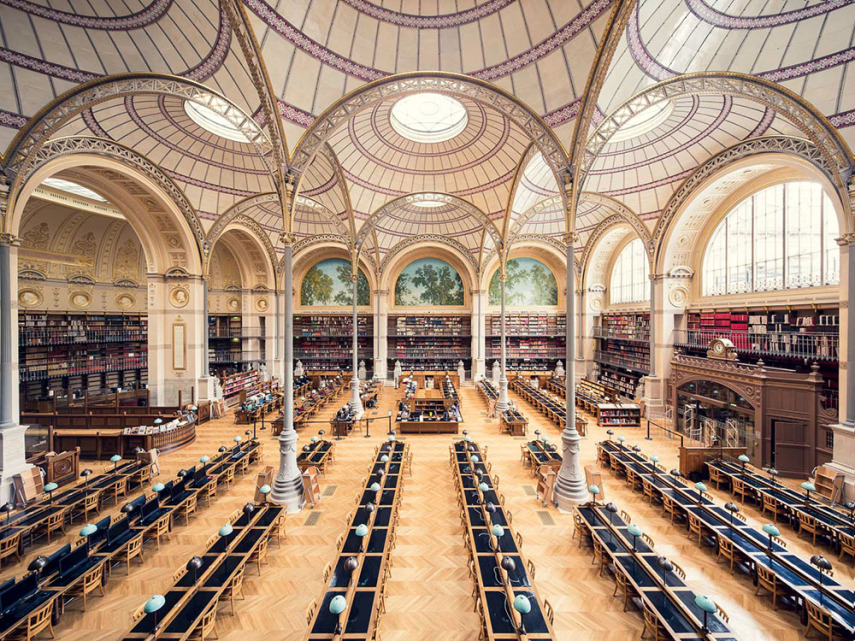 Biblioteca Nationale de France, Salle Labrouste, Paris, França. Ano: 1868