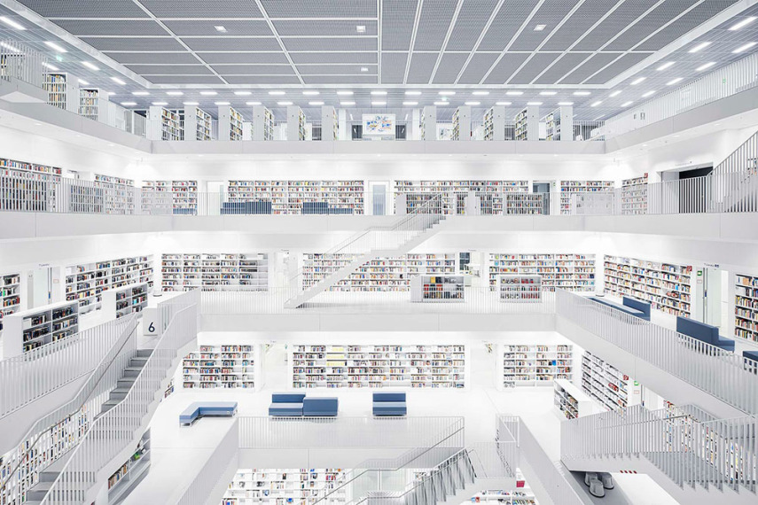 Biblioteca Stadtbibliothek, Stuttgart, Alemanha. Ano: 2011