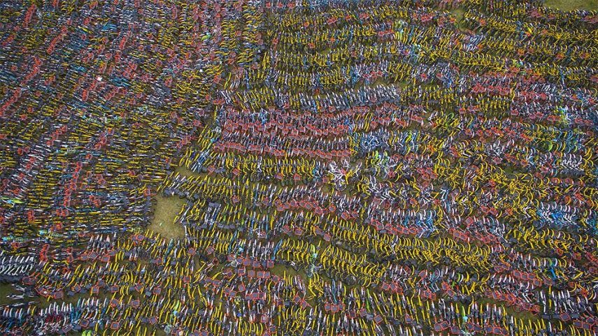 Em Hangzhou, mais de 23 mil bicicletas foram abandonadas pelos moradores da cidade
