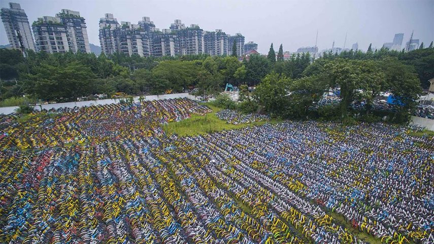 Em Hangzhou, mais de 23 mil bicicletas foram abandonadas pelos moradores da cidade