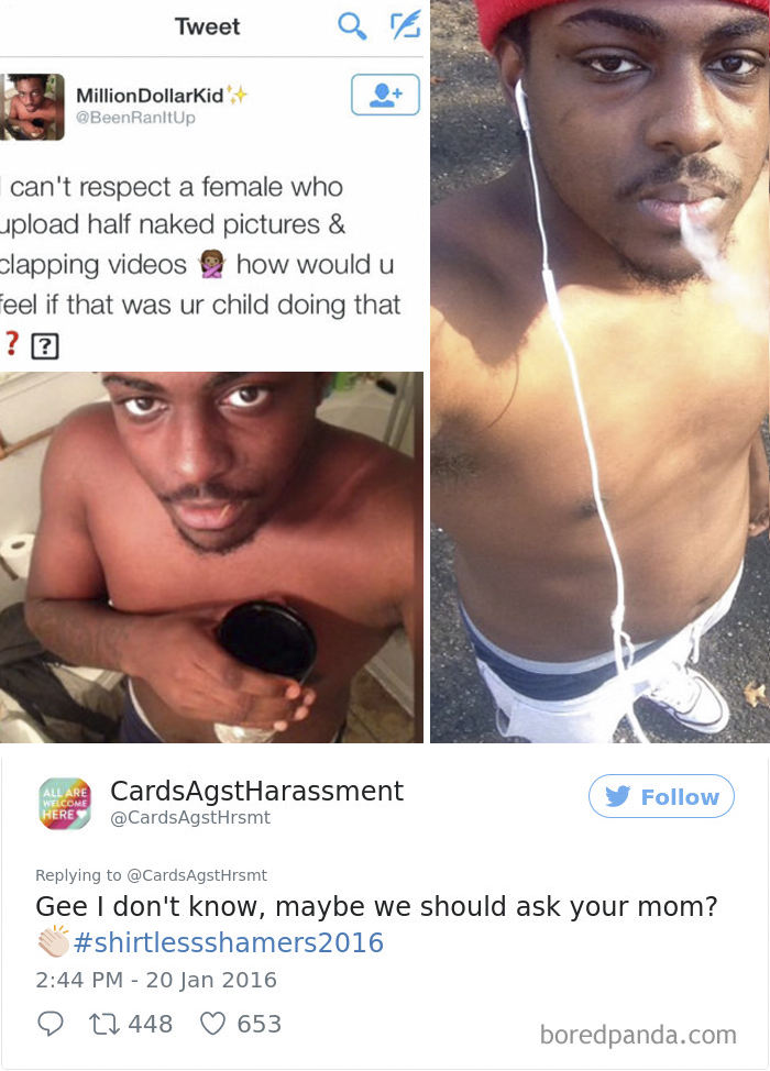 Eles não gostam de fotos de mulheres ~sensuais~, mas não perdem a oportunidade de tirar selfies quase pelados