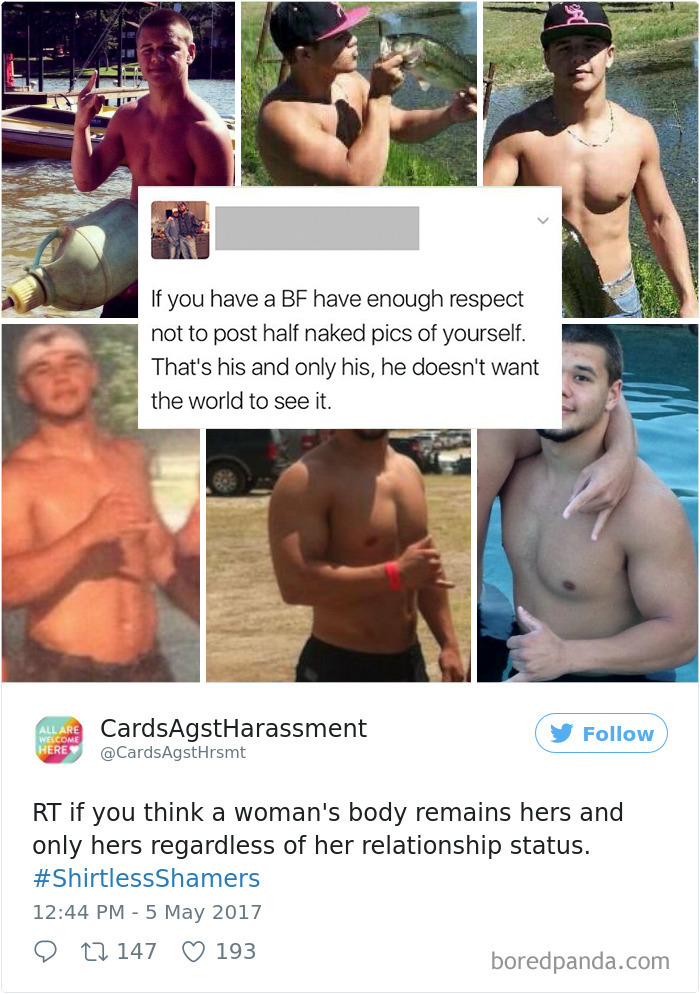 Eles não gostam de fotos de mulheres ~sensuais~, mas não perdem a oportunidade de tirar selfies quase pelados