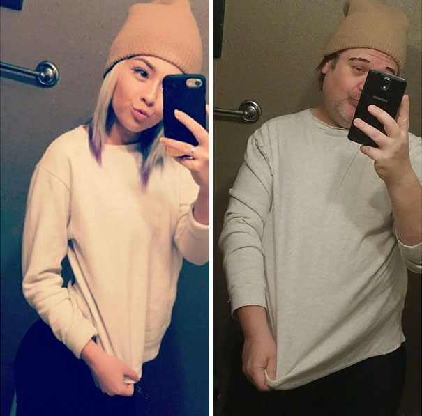 E não é que o cara conquistou mais seguidores do que a autora das selfies? Hilário!