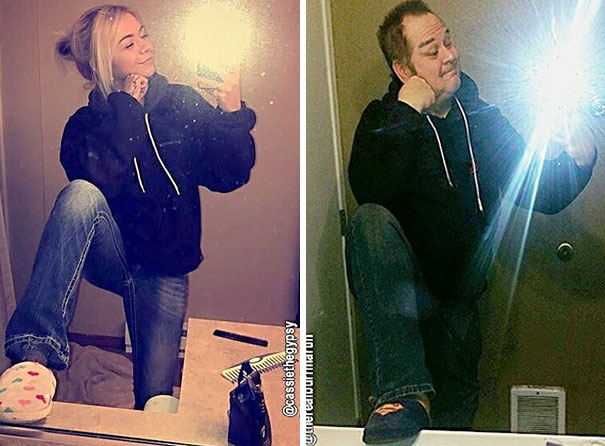 E não é que o cara conquistou mais seguidores do que a autora das selfies? Hilário!
