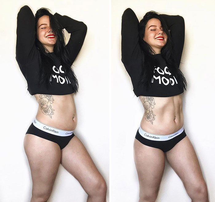 Sara Puhto quer provar que, de perto, somos todos iguais e cheios de dobrinhas. Mesmo as musas fitness!