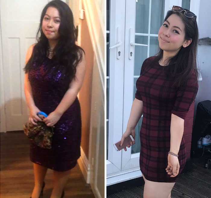 A jovem de 20 anos, conhecida pelo nome melephants no Imgur, fez um post para mostrar que fazendo reeducação alimentar e exercícios simples, mudou seu corpo e sua saúde