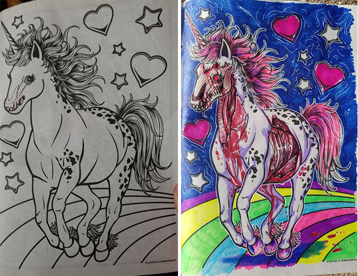 O que acontece quando adultos decidem colorir livros destinados para os pequenos? O resultado não poderia ser mais criativo e engraçado