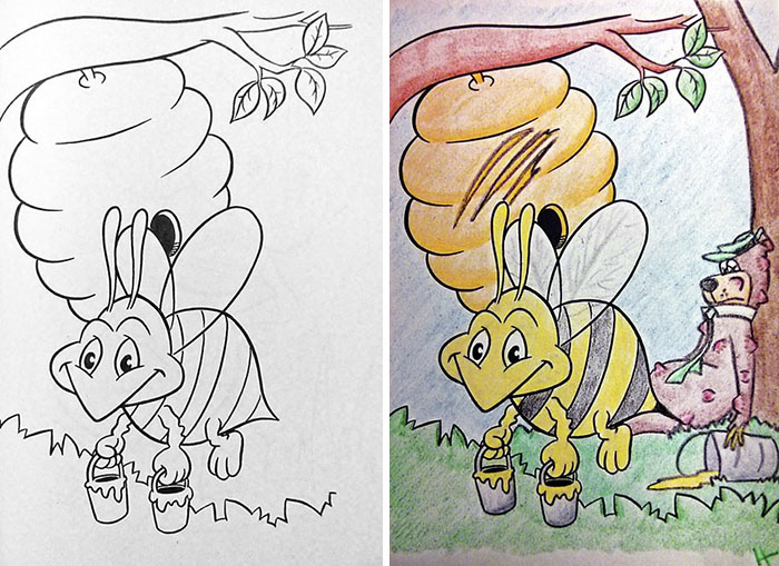 O que acontece quando adultos decidem colorir livros destinados para os pequenos? O resultado não poderia ser mais criativo e engraçado
