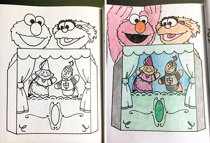 O que acontece quando adultos decidem colorir livros destinados para os pequenos? O resultado não poderia ser mais criativo e engraçado