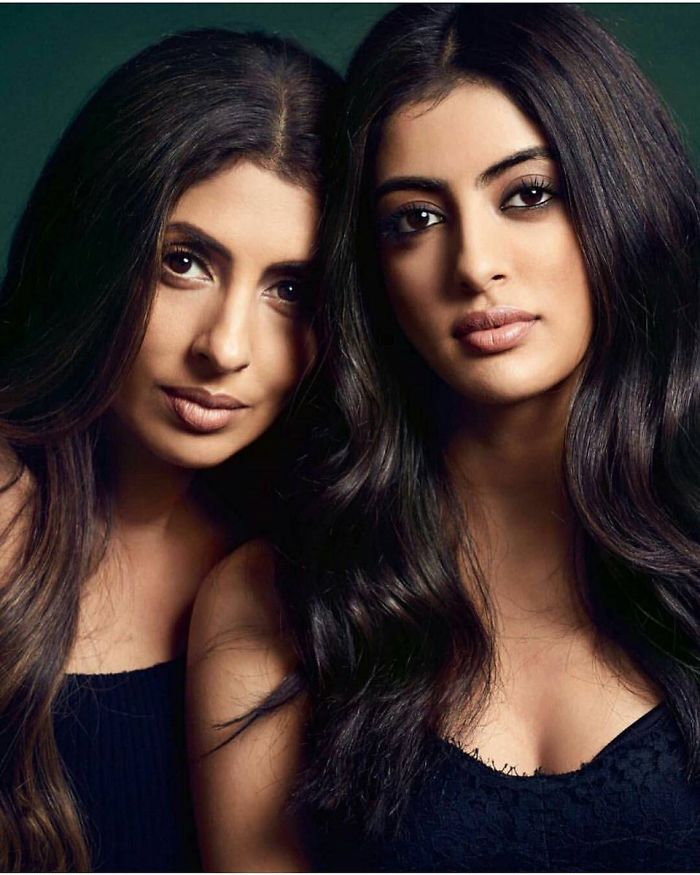 Shweta Nanda Bachchan, 43 anos, com a filha Navya Naveli Nanda, 19