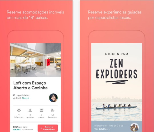 O aplicativo disponibiliza mais de dois milhões de acomodações ao redor do mundo. Com o Airbnb, você pode encontrar apartamentos, hotéis, hostels, um quarto inteiro ou compartilhado. Está disponível para iOS e Android