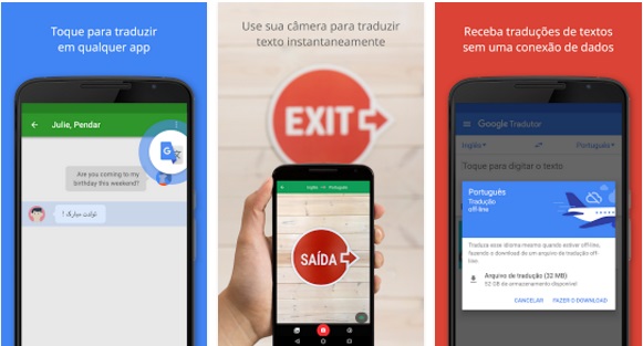 O Google Translate oferece traduções escritas, em áudio e você pode até posicionar sua câmera a frente de um texto que o aplicativo traduzirá o conteúdo instantaneamente. Tem tradução offline também! Está disponível para iOS e Android