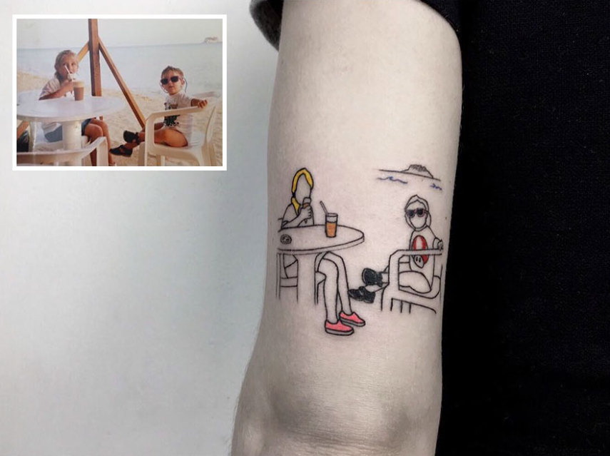 Tatuador turco transforma fotos de infância em lindas tatuagens