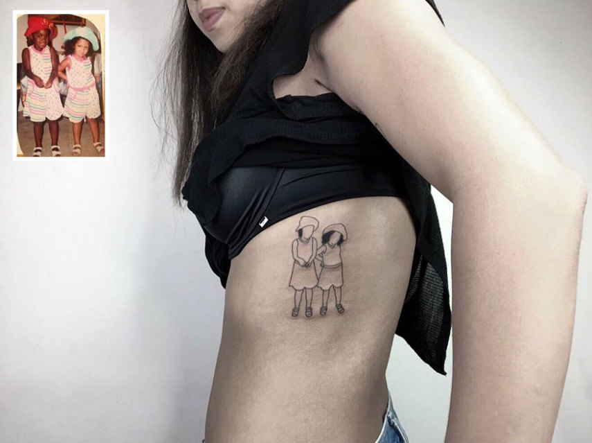 Tatuador turco transforma fotos de infância em lindas tatuagens