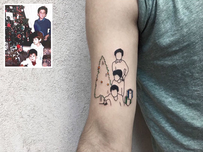 Tatuador turco transforma fotos de infância em lindas tatuagens