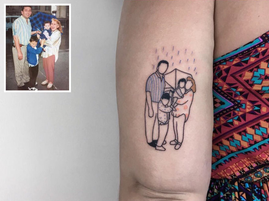 Tatuador turco transforma fotos de infância em lindas tatuagens