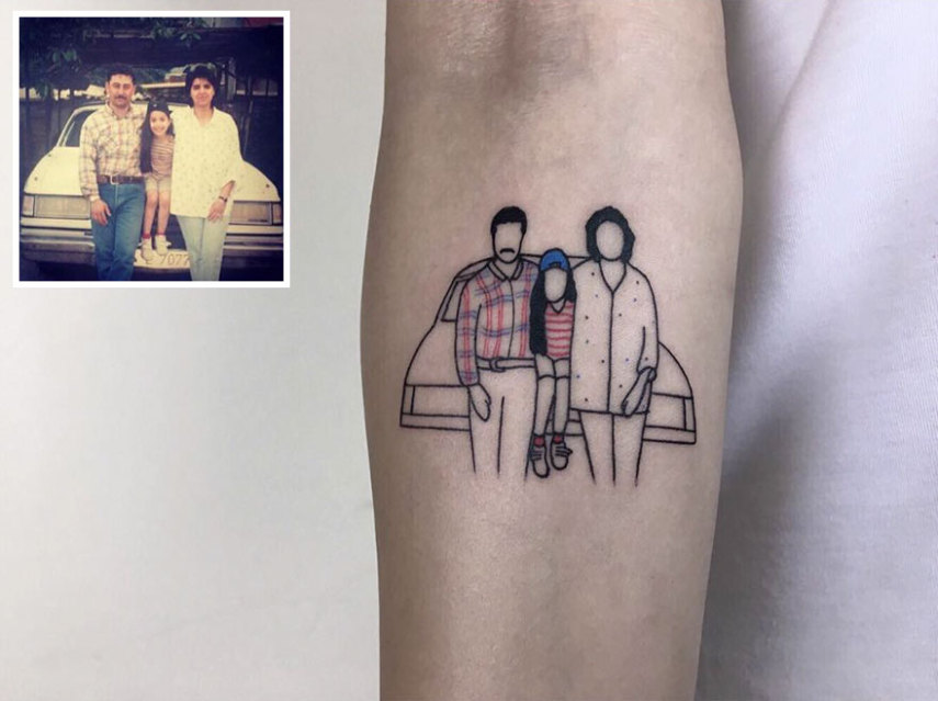 Tatuador turco transforma fotos de infância em lindas tatuagens