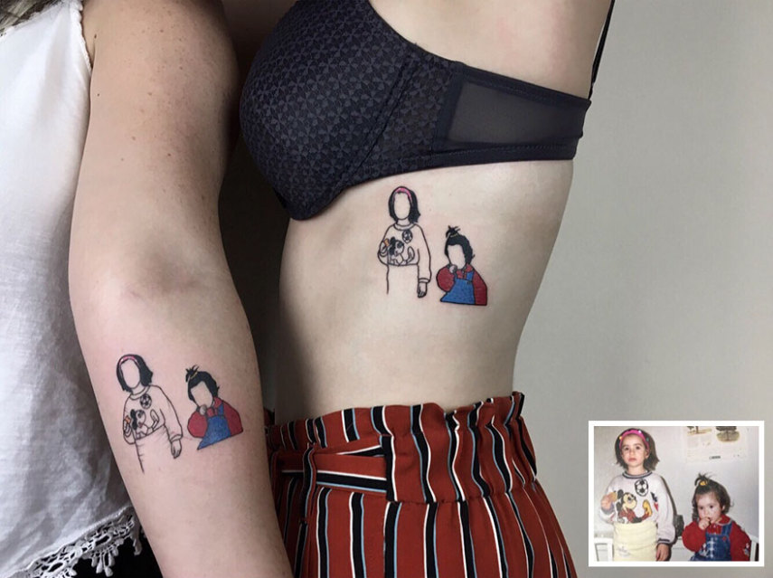 Tatuador turco transforma fotos de infância em lindas tatuagens