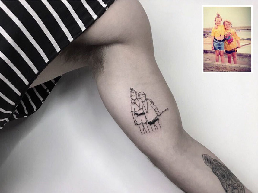 Tatuador turco transforma fotos de infância em lindas tatuagens