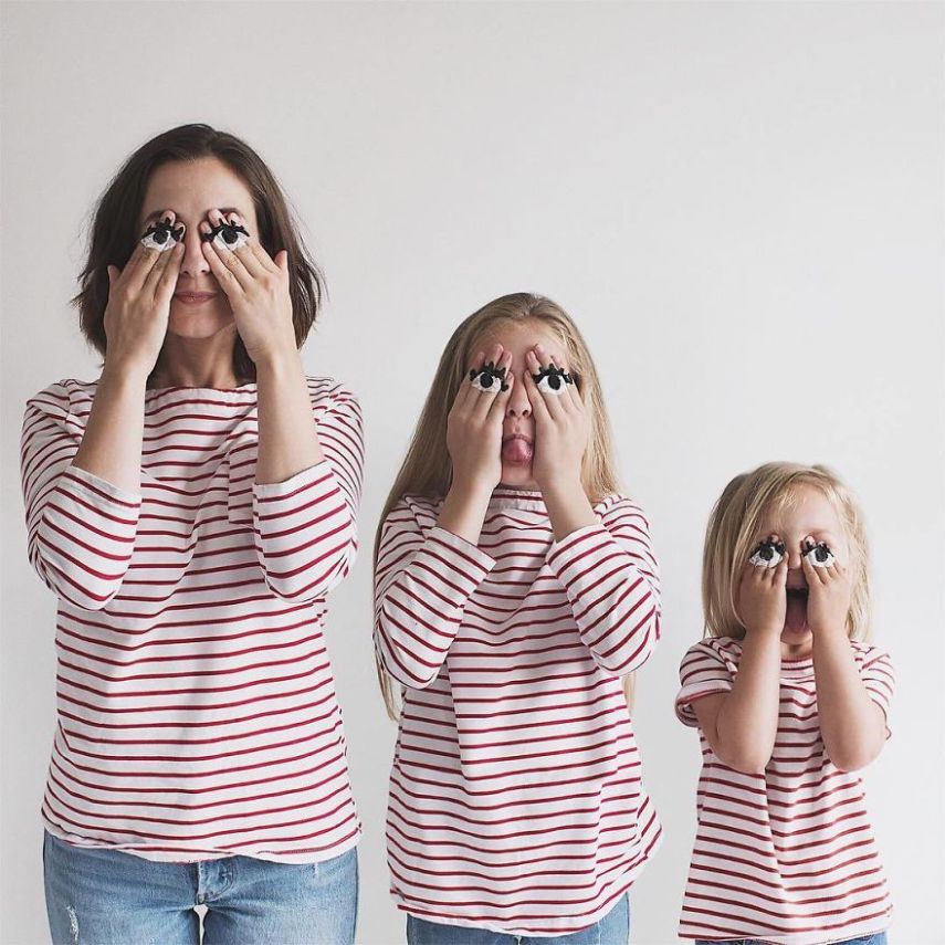 Dominique passou a publicar fotos combinando roupas com suas duas meninas, Amelia, de 11 anos, e Penny, de 4. O resultado das imagens começou a ficar tão fofo que ela e as crianças bombaram no Instagram e se transformaram em influenciadoras digitais, e hoje colecionam 309 mil seguidores no perfil @allthatisshe.
