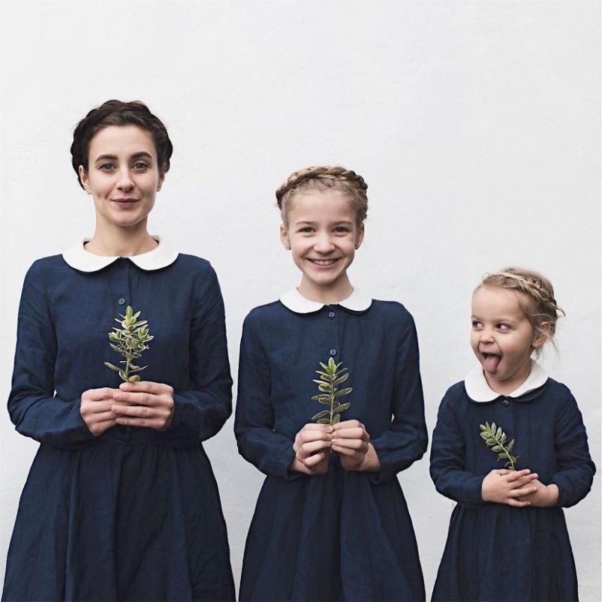 Dominique passou a publicar fotos combinando roupas com suas duas meninas, Amelia, de 11 anos, e Penny, de 4. O resultado das imagens começou a ficar tão fofo que ela e as crianças bombaram no Instagram e se transformaram em influenciadoras digitais, e hoje colecionam 309 mil seguidores no perfil @allthatisshe.